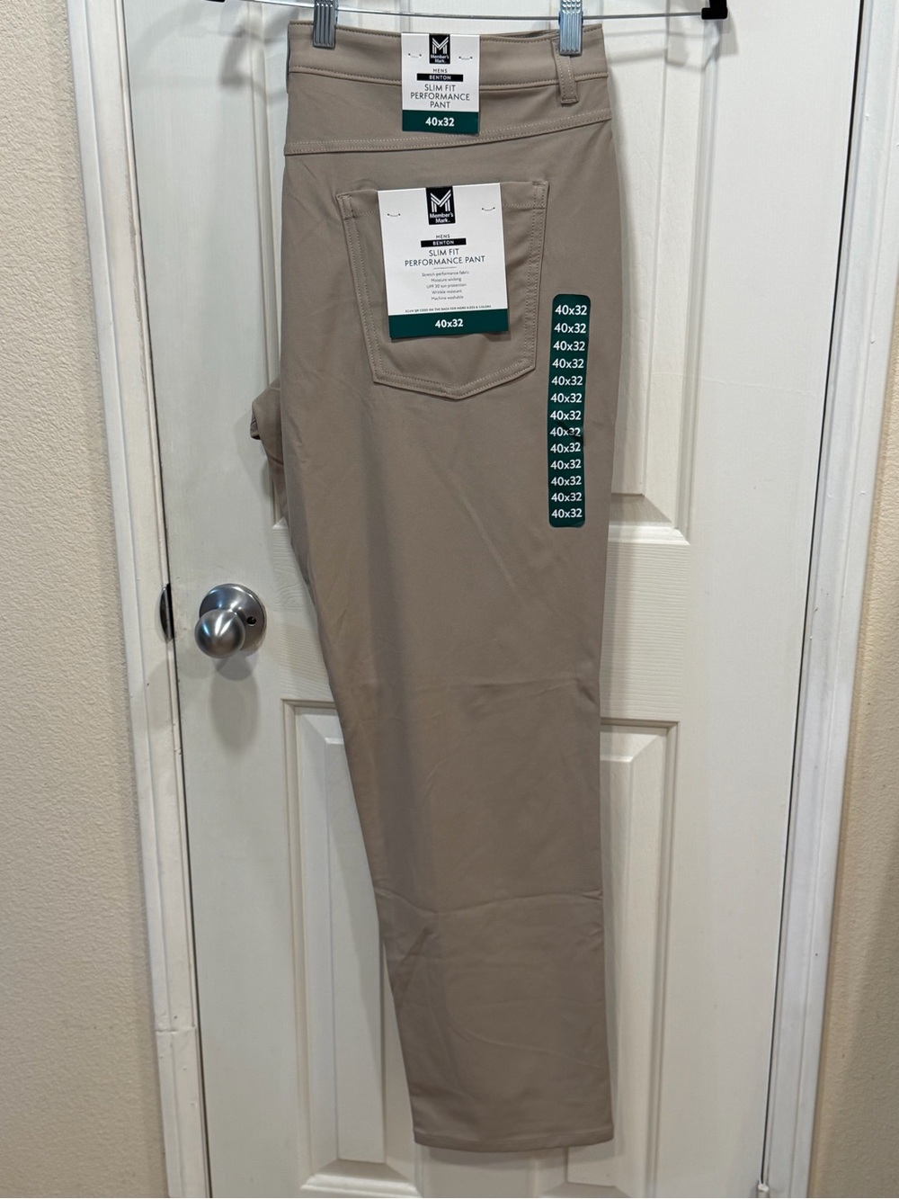 Member’s Mark Slim Fit Performance Pant - Khaki - 40x32